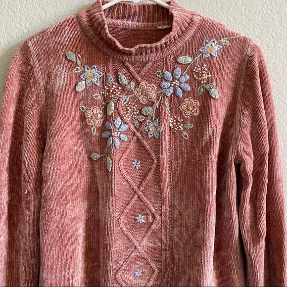 Vintage Pink Grandma Chenille Sweater Size Small - Picture 7 of 7